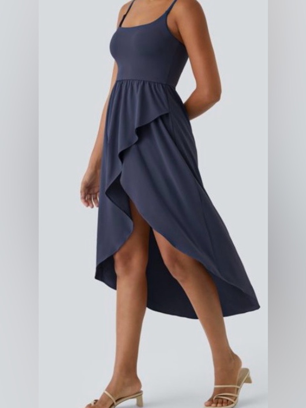 2X.  HALARA 2 PIECE BREEZEFUL HIGH LOW EASY PEEZY MIDI DRESS